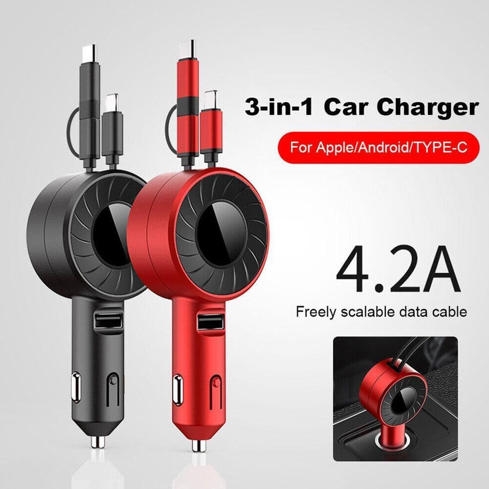 Upgraded version🔥 3-in-1 Retractable Fast Charger Cable